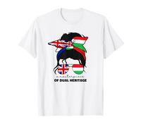 Half Britain And Hungarian British UK Hungary Flag Girl Mix T-Shirt