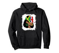 Half Britain And Jamaican British UK Jamaica Flag Girl Afro Pullover Hoodie