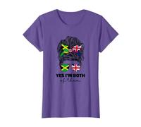 Half Britain And Jamaican British UK Jamaica Flag Girl Women T-Shirt