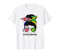 Half Britain And Jamaican British UK Jamaica Flag Girl Women T-Shirt