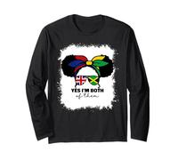Half Britain and Jamaican British UK Jamaica Flag Kids Girls Long Sleeve T-Shirt