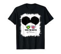 Half Britain and Jamaican British UK Jamaica Flag Kids Girls T-Shirt