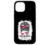 Half Britain And Polish British UK Poland Flag Girl Women Case for iPhone 15