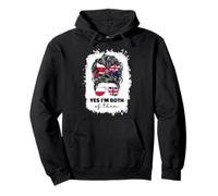 Half Britain And Polish British UK Poland Flag Girl Women Pullover Hoodie