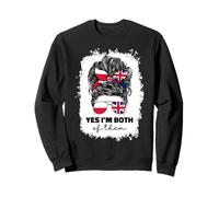 Half Britain And Polish British UK Poland Flag Girl Women Sweatshirt
