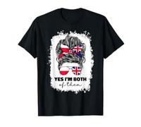 Half Britain and Polish British UK Poland Flag Girl Women T-Shirt
