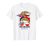 Half Britain And Polish British UK Poland Flag Girl Women T-Shirt