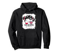 Half Britain And Polish British UK Poland Flag Kids Girls Pullover Hoodie