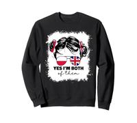 Half Britain And Polish British UK Poland Flag Kids Girls Sweatshirt