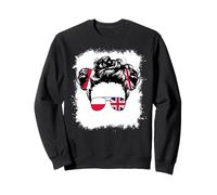 Half Britain And Polish British UK Poland Flag Kids Girls Sweatshirt