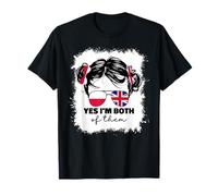 Half Britain and Polish British UK Poland Flag Kids Girls T-Shirt