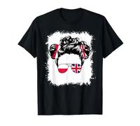 Half Britain and Polish British UK Poland Flag Kids Girls T-Shirt