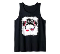 Half Britain and Polish British UK Poland Flag Kids Girls Tank Top