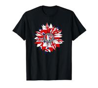 Half Britain And Polish British UK Poland Flag Sunflower T-Shirt