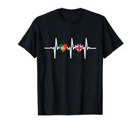 Half Britain And Portuguese British UK Portugal Flag Heart T-Shirt