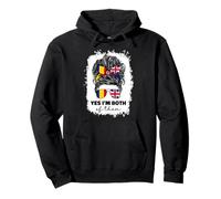 Half Britain And Romanian British UK Romania Flag Girl Women Pullover Hoodie