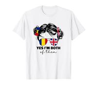 Half Britain And Romanian British UK Romania Flag Kids Girls T-Shirt