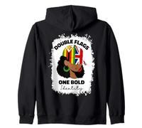 Half Britain And Zimbabwean British UK Zimbabwe Flag Girl Zip Hoodie