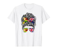 Half Britain And Zimbabwean British UK Zimbabwe Flag Girls T-Shirt