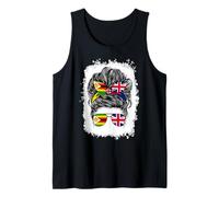 Half Britain and Zimbabwean British UK Zimbabwe Flag Girls Tank Top