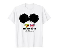 Half Britain And Zimbabwean British UK Zimbabwe Kids Girls T-Shirt