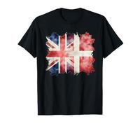 Half British and Danish UK Denmark Roots Union Jack Flag T-Shirt