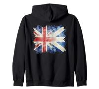 Half British And Scottish UK Scotland Roots Union Jack Flag Zip Hoodie