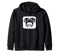 Half British half Greek Girl Britain and Greece Mix Roots Zip Hoodie