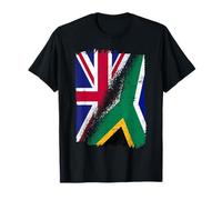 Half British Half South African Flag SA England Heritage T-Shirt