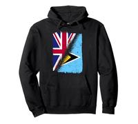 Half British Half St Lucian Flag St Lucia England Heritage Pullover Hoodie