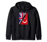 Half British Half Turkish Flag Heritage Cultural Pride Zip Hoodie