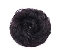 Half Bun Extensions 100% Human Scrunchies Donut Chignons Hairpiece Scrunchy Updo Tail Straight Black Brown