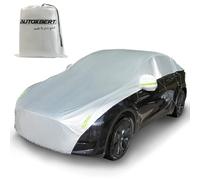 Half Car Cover All Weather Snow Rain UV Protection Car Top Cover, Extended Windscreen & Bonnet Cover, 7-Window Coverage, Universal Dustproof Roof Cover for most Hatchback Sedan SUV