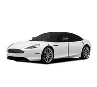 Half Car Cover Compatible with Aston Martin DB9 2004-2016, Waterproof Half Cover Thicken Tarpaulin with Windproof Strap Reflective Tape for Snow, Rain, All-weather Protection