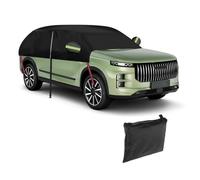 Half Car Cover Compatible with Chery Jaecoo 7/J7 2024-2025, Half Cover With Side Zipper, 420D Oxford Car Tarpaulin Waterproof for All Weather UV-Resistant Rain Sun Dust Protection
