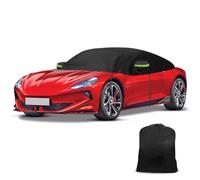 Half Car Cover Compatible with MG Cyberster 2023-2025, Waterproof Half Cover Thicken Tarpaulin with Windproof Strap Reflective Tape for Snow, Rain, All-weather Protection