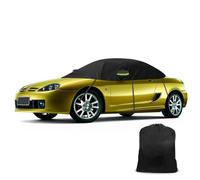 Half Car Cover Compatible with MG F/MG TF 1995-2011, Waterproof Half Cover Thicken Tarpaulin with Windproof Strap Reflective Tape for Snow, Rain, All-weather Protection