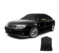 Half Car Cover Compatible with Saab 9-3 Convertible 1998-2014, Waterproof Half Cover Thicken Tarpaulin with Windproof Strap Reflective Tape for Snow, Rain, All-weather Protection