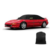 Half Car Cover Compatible with Toyota MR2/MRS 1999-2007, Waterproof Half Cover Thicken Tarpaulin with Windproof Strap Reflective Tape for Snow, Rain, All-weather Protection