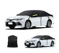 Half Car Cover Waterproof Outdoor for Chevy Traverse 2009-2025,Anti Hail Car Covers Front and Rear Windscreen Cover with Windproof Strap Reflective Tape-Black