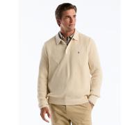 Half Cardigan Long Sleeve Sweater Polo In Birch