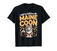 Half Cat Half Bear All Maine Coon Cat Lover Value Graphic T-Shirt, Men, Black, M