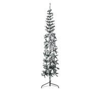 Half Christmas Tree White PVC Slim 120cm High 38cm Wide Steel Stand 80 Tips Cozy