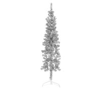 Vidaxl Slim Artificial Half Christmas Tree With Stand Silver 180 Cm, Silver