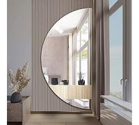 Half Circle Bathroom Mirror, Semi-Moon shape, Wall Mounted Entryway Mirror, Living Room Decorative Mirror, Bathroom Cosmetic Mirror, HD Explosion Proof Safety Silver Mirror