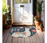Half Circle Door Mat Non Slip Dirt Trapper Doormats Washable Entrance Rugs