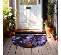Half Circle Door Mat Non Slip Dirt Trapper Doormats Washable Entrance Rugs