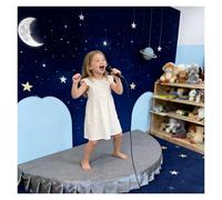 Half Circle Folding Stage Platform 3.3/3.9ft, Portable Non-Slip Stage Riser with Skirting for Concert, Entertainment Speech Bench(Small)