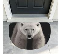 Half Circle Front Door Mat Low-Profile Welcome Mat Entryway Rug 26"x40" | Doormat Absorbent Non-Slip Indoor&Outdoor Floor Mat Polar Bear Sink Mat For Kitchen