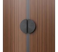 Half Circular Sliding Door Pull Handle Interior Exterior, Modern Barn Door/Glass Door Push Pull Handle, Half Moon Double Sided Door Handles for Single Door Bars KTV(40x20cm(15.8"x7.8"), Black)